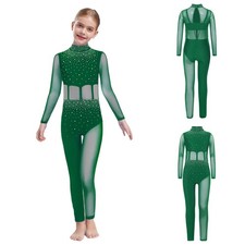 Kids Girls Ballet Dance Leotard Catsuit Gymnastics Full Body Jumpsuit Dancewear