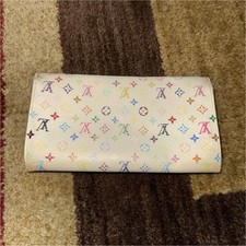 Louis Vuitton White Multicolor Sarah Wallet Takashi Murakami