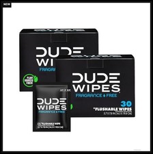 Flushable Wipes Adult Unscented 60 Count Travel Individual Wrapped Plant Based
