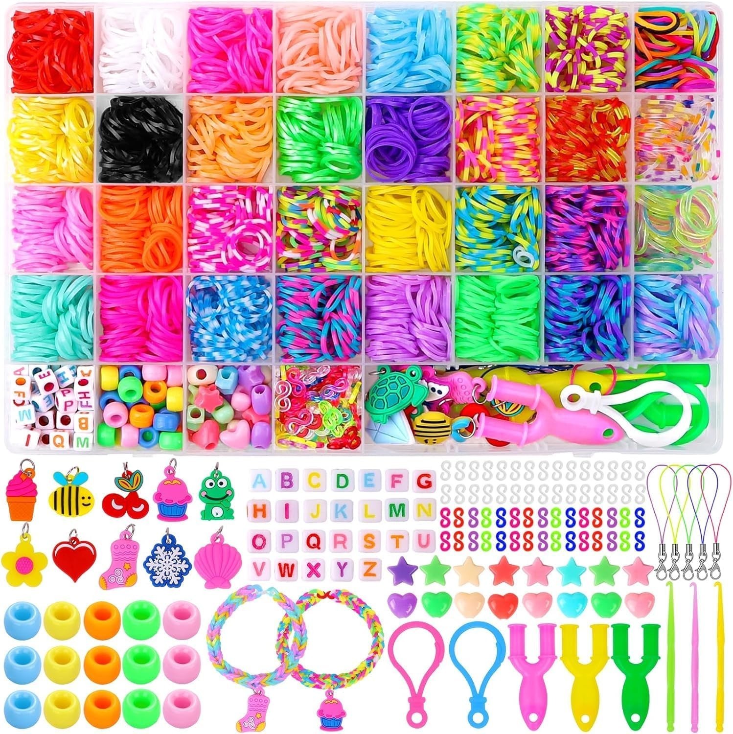 DIYDEC 2700+ Loom Bänder Set Für Armbänder, Loops Gummis Bänder Loom Rubber
