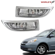 Front Bumper Fog Lights w/ Bulbs For Toyota Sienna 2004-2005 Passenger+Driver