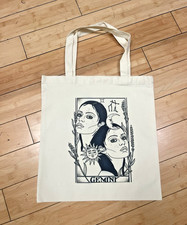 Bolso de Mano de Lona Beige Estampado Géminis Gráfico 15 x 16 pulgadas Bolso de Compras Reutilizable