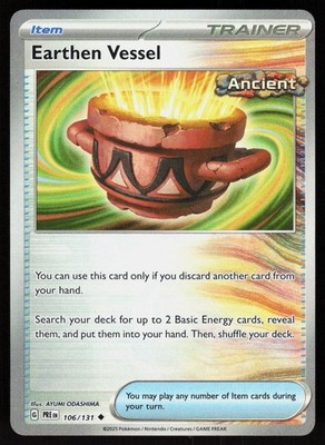Earthen Vessel (Poke Ball Pattern) 106/131 Holo Prismatic Evolutions Pokemon NM