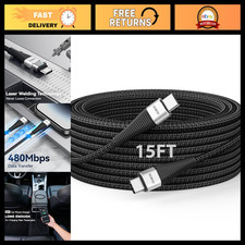15FT USB C to USB C Cable - 100W Fast Charging Cord, Extra Long Type C Charger