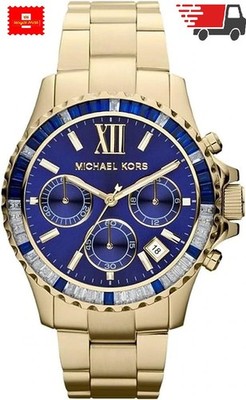 Michael Kors MK5754 Everest Navy Dial Chronograph Goldband Damenuhr