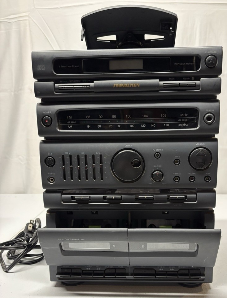 Soundesign AM-FM Stereo,Disc Player & Double Dual Cassette Deck Model ...