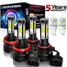 4x 9005 H11 Combo LED Headlight High Low Beam Bulbs Kit 6000K Super White Bright