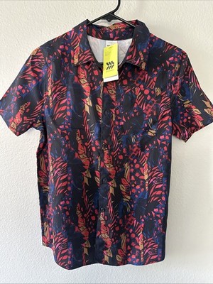 Target Boys Button Up Shirt All in Motion Black/Red XL(14) NWT