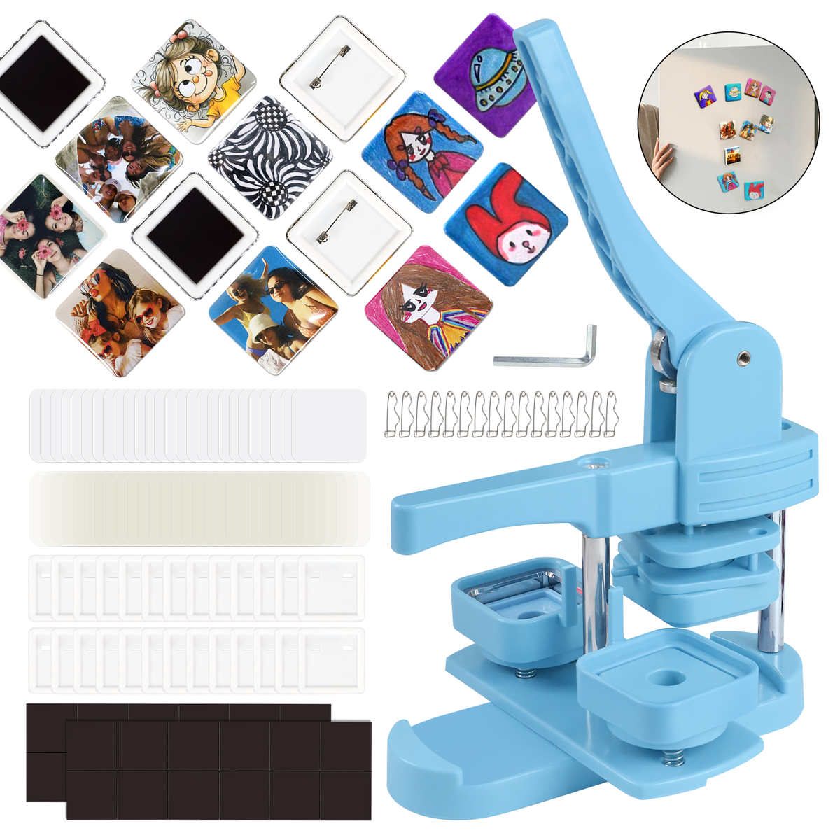 Square Magnetic Fridge Magnet Button Maker 2''Refrigerator Magnet