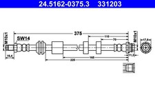 Bremsschlauch ATE 24.5162-0375.3 für V60 134 135 S80 V70 157 VOLVO 155 S60 3 1 2
