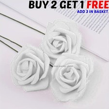 50 Pcs Large 6CM Artificial Flowers Foam Rose Heads Wedding Party Decor Bouquet
