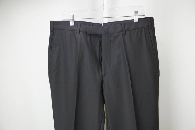 Incotex High Comfort S100s Wool Black Dress Pants Sz 54 NEW