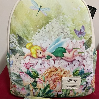 LOUNGEFLY DISNEY PETER PAN TINKER BELL FLOWERS MINI BACKPACK  display picture 2
