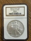 2008 W Eagle $1 Reverse of 2007, Burnished American Silver Eagle, NGC MS 69