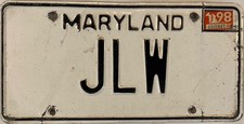 Vanity JLW license plate John Jay Jack Joe Jared Joan Julia James Jacob Jon Jane