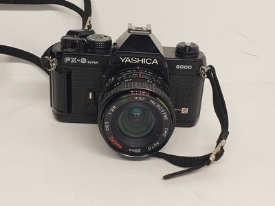 Yashica FX-3 Super 2000 Black 35mm Camera Macro Cct 28mm 1:2.8 Lens