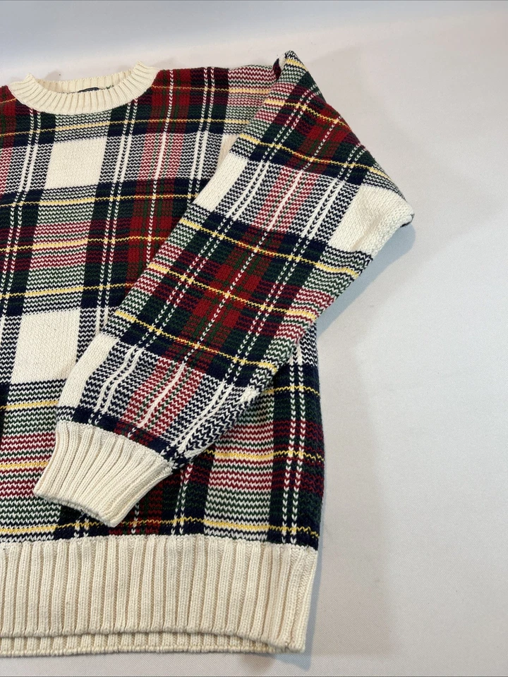 Suéter Tommy Hilfiger Para Hombre Mediano Algodón Bloque de Color Cuadros Cosby De Colección Foto 3 de 4