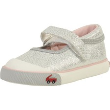 See Kai Run Toddler Girl's Marie Silver Glitter Mary Janes Shoes Sz: 5T