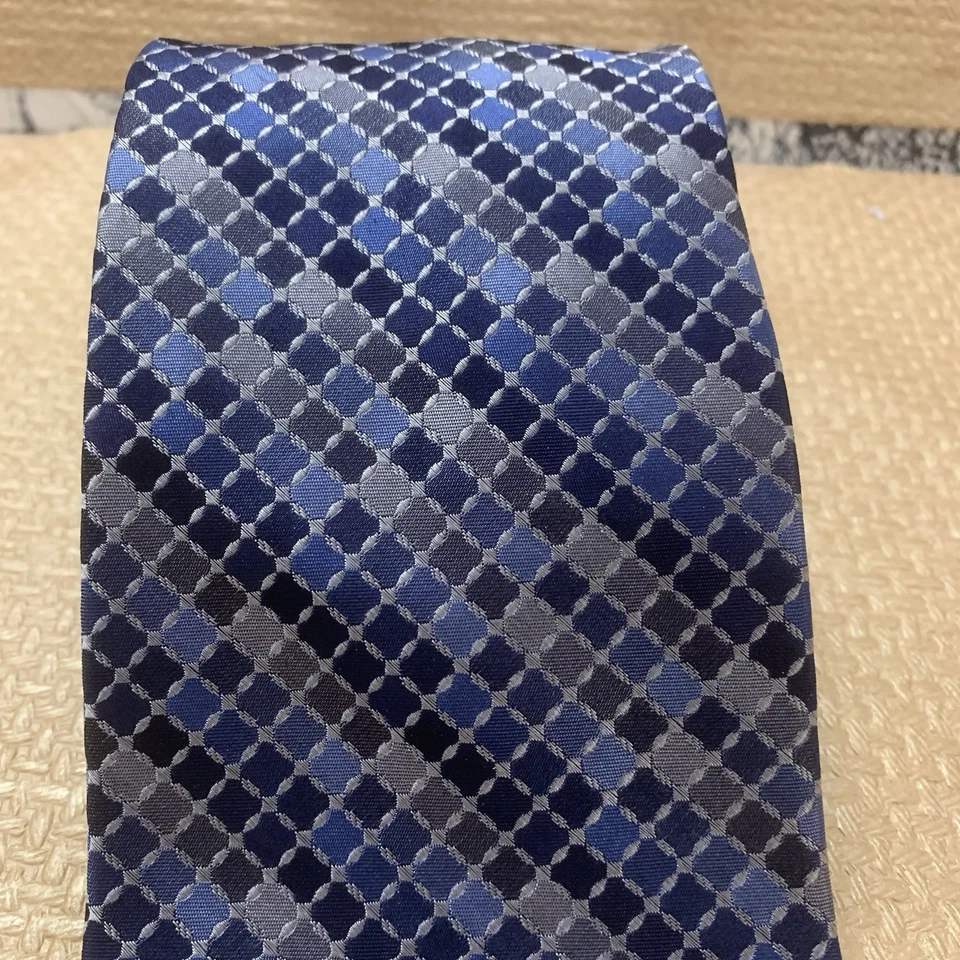 Joseph & Feiss Men’s 100% Silk Tie Designer Blues And Greys  4" Wide - Image 2 of 3
