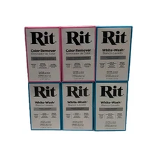 6 Rit Laundry Treatments Powder WHITE-WASH Whitener & Color Remover 