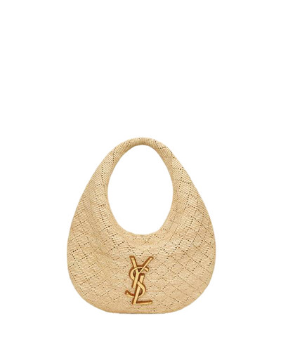 SAINT LAURENT Icare Hobo Small $4300 Natural Raffia Bag New & Authentic