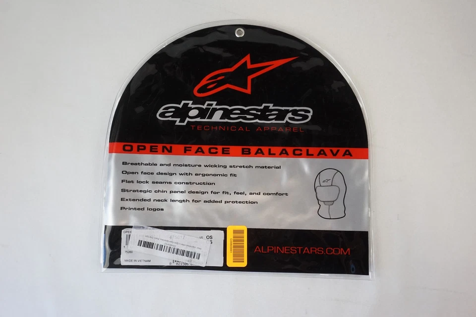 Alpinestars Open Face Balaclava All Seasons Base Layer in Black - OS Lot of 3 - Image 4 of 4