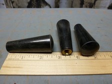 Lot of 3 Black Tapered Handle Knob W/ Brass Threaded Insert for Hydraulic Valves