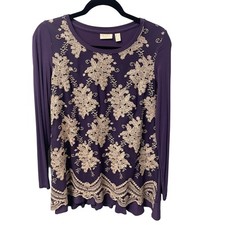 Logo Lavish Long Sleeve Dark Purple Floral Em...