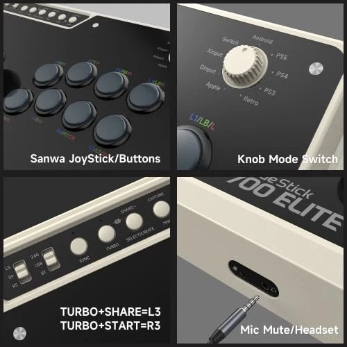Arcade Stick F700 Elite with Sanwa buttons and joystick for PS5, PS4, Switch/... - Image 4 of 4