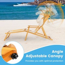 Chair Foldable Beach Lounge Chair Birch Wood Chaise Lounge