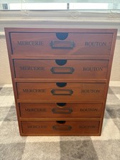 Organizador de escritorio de madera con 5 cajones apilables cajones de almacenamiento artesanal