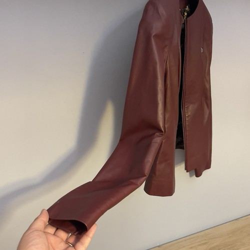 Philipp Plein Couture - Genuine Leather Jacket Women’s Burgundy Size S - Picture 5 of 16