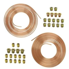 2 Sets of 50Ft Brake Line Tubing Kit 25 ft 3/16" and 25 ft 1/4" Brake Line 