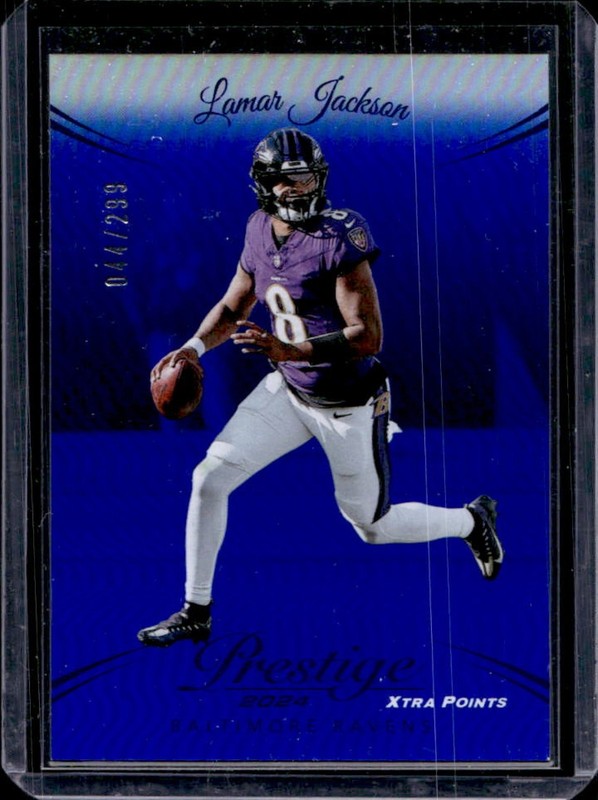 2024 Panini Prestige Lamar Jackson Blue Premium Xtra Points #/299 Ravens