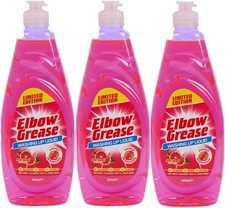 3 x 600ml Elbow Grease Washing Up Liquid Pink Blush Limited Edition 5.55 per litre