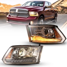 2009-2018 Dodge Ram 1500 2500 3500 Headlights Assembly Chrome Led Drl Amber Turn 2009-2018 Dodge Ram 1500 2500 3500 Headlights Assembly Chrome Led Drl Amber Turn