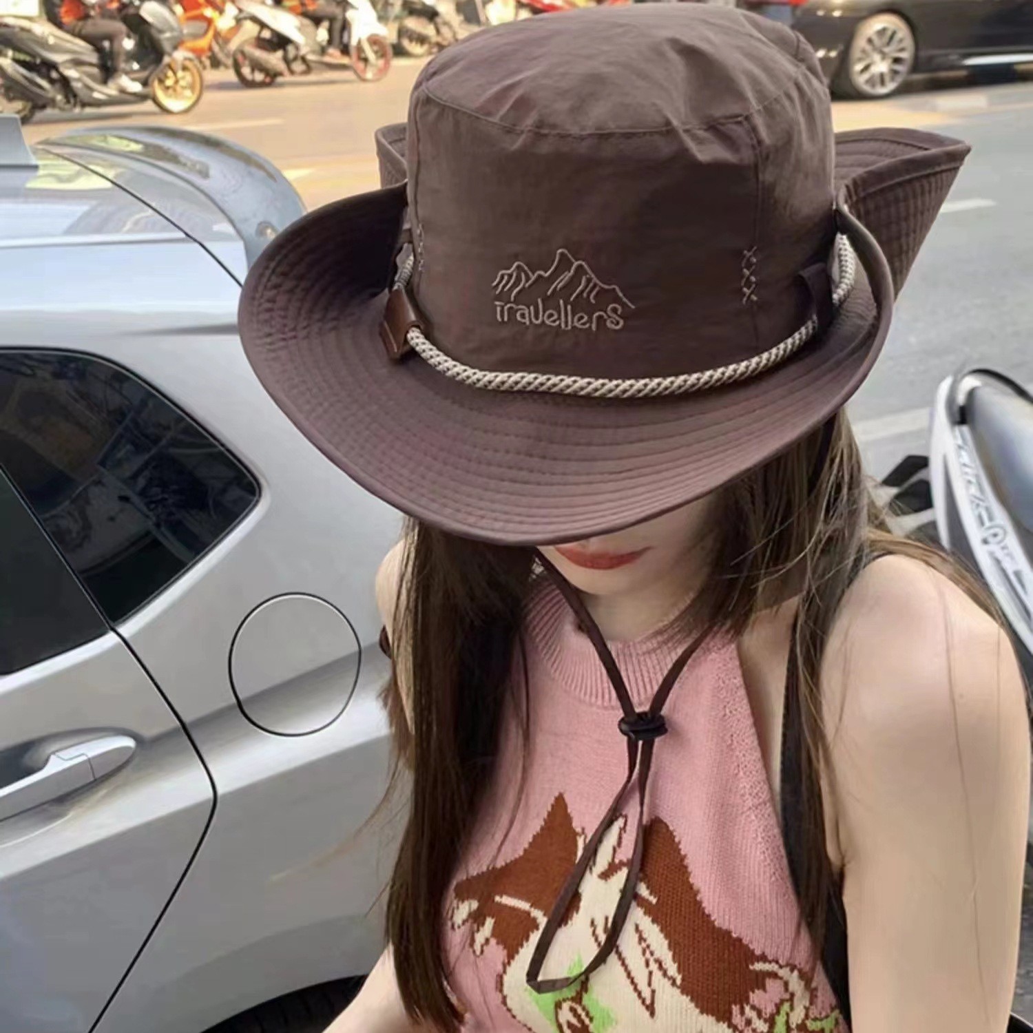 APL Cappello da Sole Giardinaggio Esterno Vestibilità Regolabile per Comfort Comodo Pieghevole