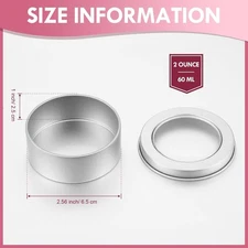 24 Pack 2 Ounce Metal Tin Cans Round Empty Container Salve Tins with Clear Lid