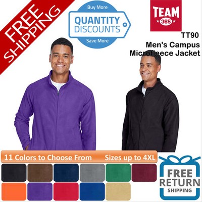   Team 365 Men Campus Microfleece Zip Jacket side pockets Up To 4XL TT90