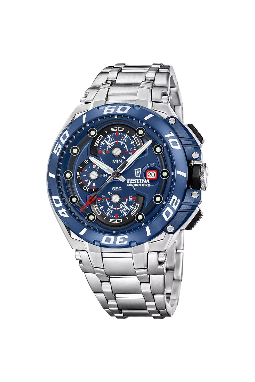Festina Gents Chrono Bike Blue 46mm Stainless Steel Sports Watch F20754-4