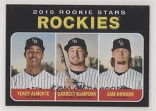 2019 Topps Heritage Rookie Stars Black /50 Garrett Hampson Sam Howard #396 et3