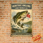 Vintage Fishing Tackle Retro Iron Wall Art 8x12 Metal Tin Sign Home Decor
