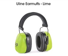 Uline EN352 1:2002 NRR 28 Safety Ear Muff Lime Green Sound Protection EUC Work 