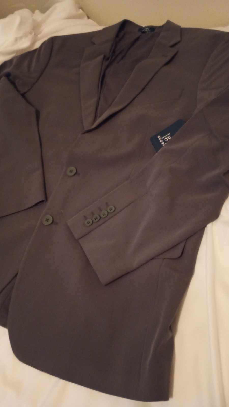 George Mens Jacket/Pants Charcoal Size L 2 Button Closure Suit image 2