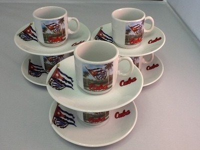 2oz Cuban 12 Piezas Espresso Cafesito Tazas Bandera Cubana Cuba Flag Tacita 