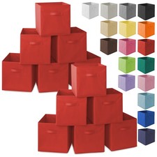 12 Collapsible Foldable Cloth Fabric Cubby Cube Storage Bins Baskets for Shelves