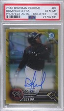 2016 Bowman Chrome Prospects Gold Refractor 7/50 Domingo Leyba PSA 10 Auto ip1