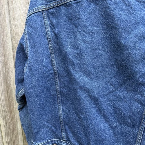 vintage 80s levis 70417 0814 buffalo plaid lined denim trucker jacket large image 7