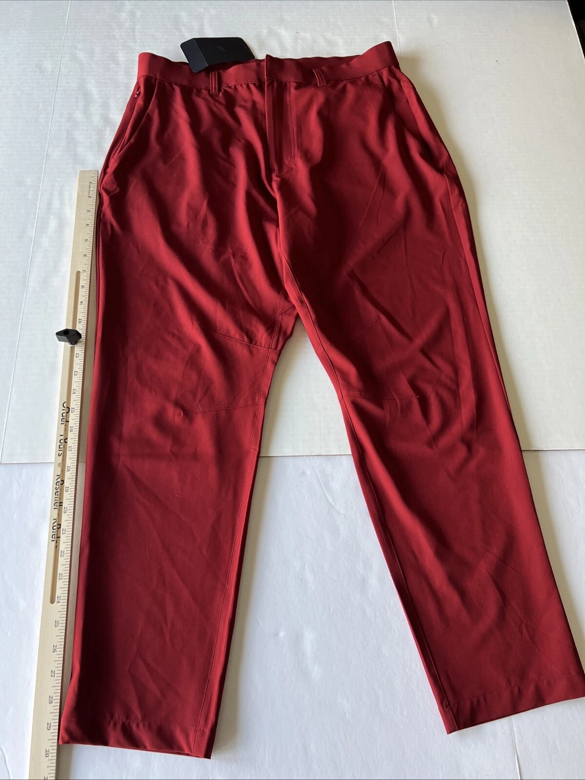 Fabletics The Only Pants Men's 34x30 Red Golf Performance Casual NWT $95 MSRP