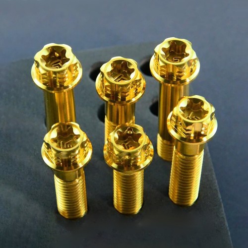 M10 Titan Flanschkopf T50 Torx Schraube Doppelantrieb Gold 1,25/1,5 mm Gewinde - Bild 5 von 30